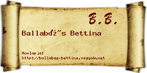 Ballabás Bettina névjegykártya