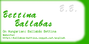bettina ballabas business card