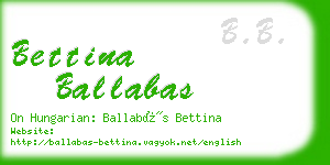 bettina ballabas business card